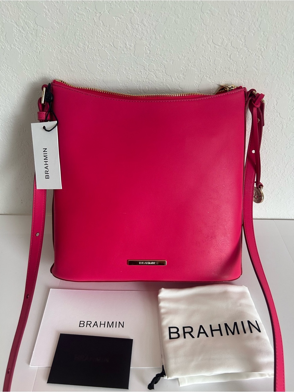 Brahmin Katie pink leather shoulder purse